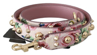 Thumbnail for Chic Floral Pink Leather Shoulder Strap