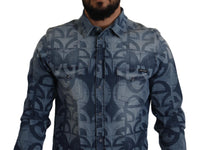 Thumbnail for Elegant Slim Fit Casual Blue Men's Shirt