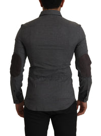 Thumbnail for Sleek Gray Cotton Casual Button Front Shirt