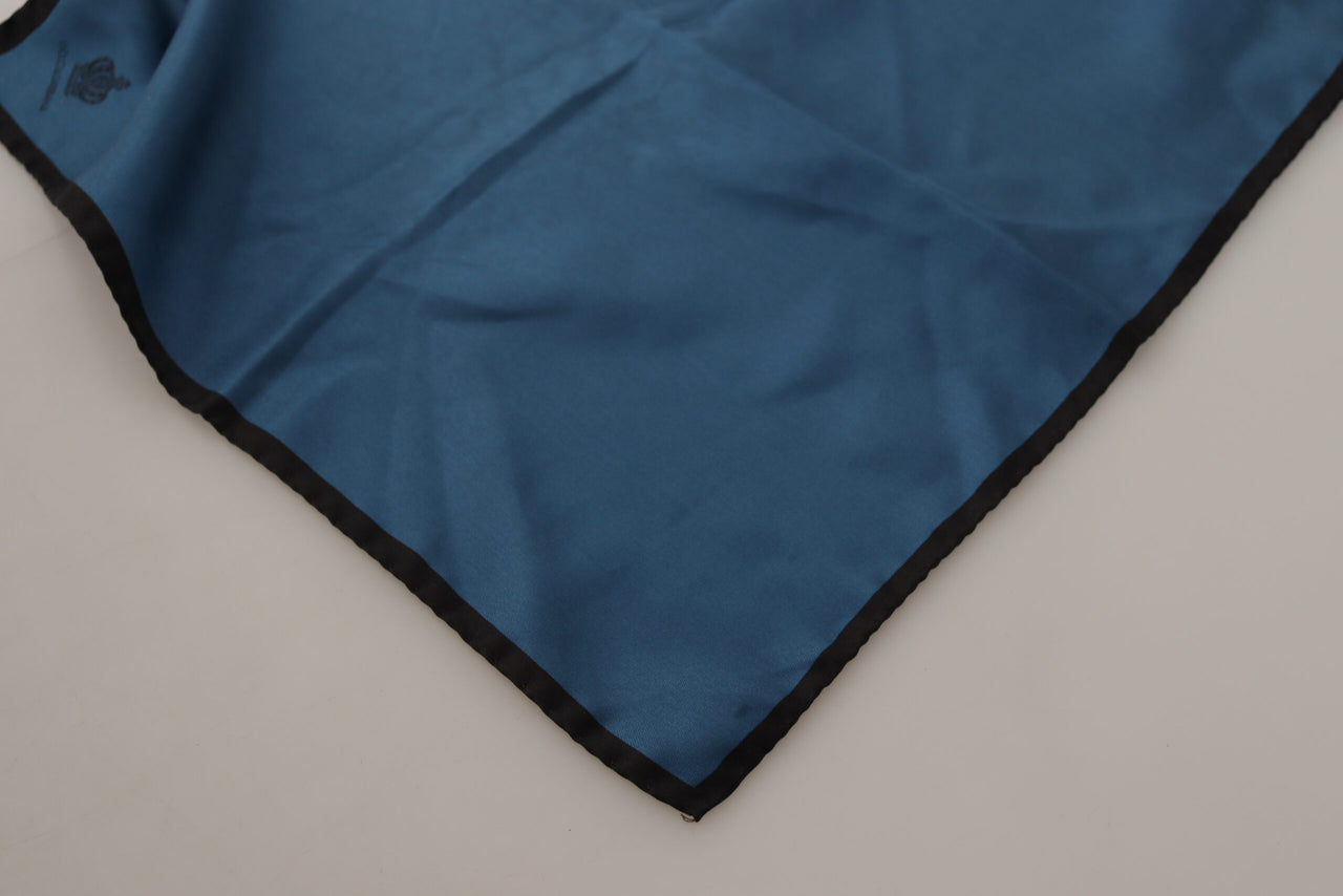 Black Blue DG Crown Printed Square Handkerchief Scarf