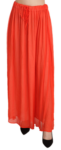 Thumbnail for Elegant Orange Pleated Maxi Skirt