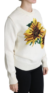 Thumbnail for Elegant Knitted Sunflower Sweater