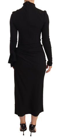 Thumbnail for Elegant Black Turtleneck Sheath Dress
