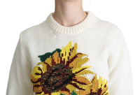 Thumbnail for Elegant Knitted Sunflower Sweater