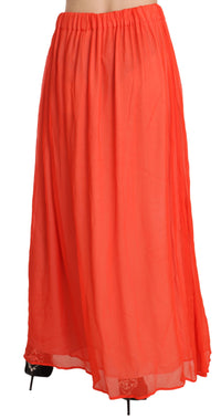 Thumbnail for Elegant Orange Pleated Maxi Skirt