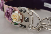 Thumbnail for Beige Floral Leather Shoulder Strap Accessory