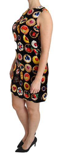 Thumbnail for Chic Black Desserts Print Shift Mini Dress