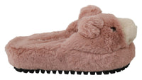 Thumbnail for Chic Pink Bear House Slippers by D&G