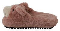 Thumbnail for Chic Pink Bear House Slippers by D&G