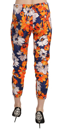 Thumbnail for Floral Print Skinny Mid-Waist Pants