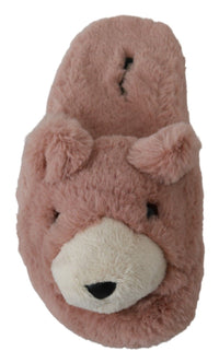 Thumbnail for Chic Pink Bear House Slippers by D&G