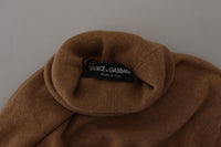 Thumbnail for Beige Cashmere Turtleneck Pullover Sweater
