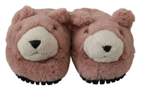Thumbnail for Chic Pink Bear House Slippers by D&G