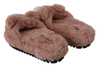 Thumbnail for Chic Pink Bear House Slippers by D&G