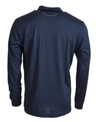 Thumbnail for Sophisticated Silk Polo Sweater in Blue