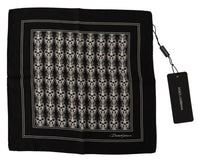 Thumbnail for Black Printed Square Handkerchief Scarf