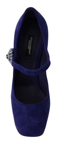 Thumbnail for Elegant Purple Suede Mary Janes Pumps
