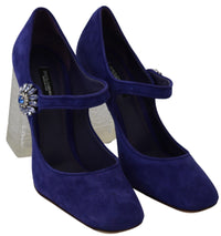 Thumbnail for Elegant Purple Suede Mary Janes Pumps