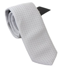 Thumbnail for Elegant White Patterned Silk Blend Neck Tie