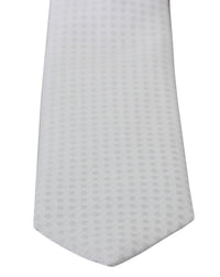 Thumbnail for Elegant White Patterned Silk Blend Neck Tie