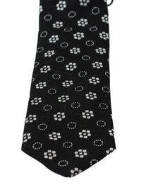 Thumbnail for Elegant Black Floral Silk Necktie