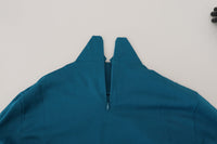 Thumbnail for Blue Cotton Collared Slim Pullover Sweater