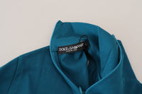 Thumbnail for Blue Cotton Collared Slim Pullover Sweater