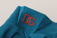 Thumbnail for Blue Cotton Collared Slim Pullover Sweater