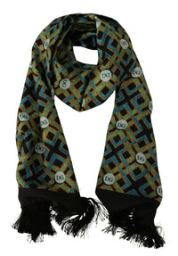 Thumbnail for Multicolor DG Logo Shawl Warm Neck Wrap Fringe Scarf