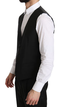 Thumbnail for Elegant Gray Formal Vest - Regular Fit