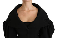 Thumbnail for Elegant Black Virgin Wool Coat