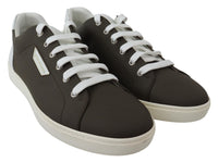 Thumbnail for Sleek White Leather Low Top Sneakers