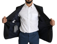 Thumbnail for Elegant Black Virgin Wool Silk Blend Blazer