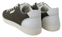 Thumbnail for Sleek White Leather Low Top Sneakers