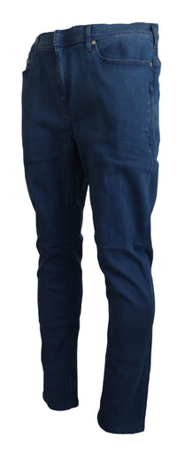 Thumbnail for Blue Cotton Stretch Men Casual Denim Jeans