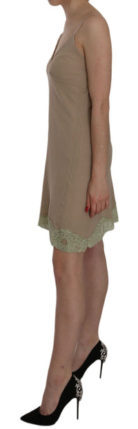 Thumbnail for Elegant Beige Lace Spaghetti Strap Mini Dress
