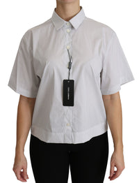 Thumbnail for Elegant White Cotton Polo Top