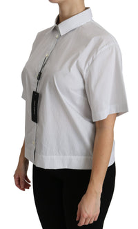 Thumbnail for Elegant White Cotton Polo Top