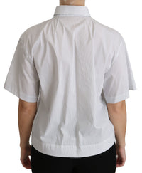 Thumbnail for Elegant White Cotton Polo Top