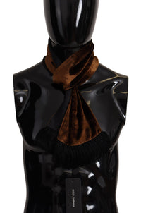 Thumbnail for Brown Shawl Velvet Neck Wrap Fringe Viscose Scarf