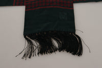 Thumbnail for Black DG Logo Print Wrap Shawl Fringe Scarf