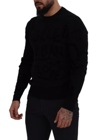Thumbnail for Elegant Black Logo Wool Sweater