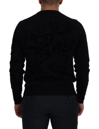 Thumbnail for Elegant Black Logo Wool Sweater