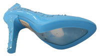 Thumbnail for Crystal Embellished Blue Cinderella Pumps