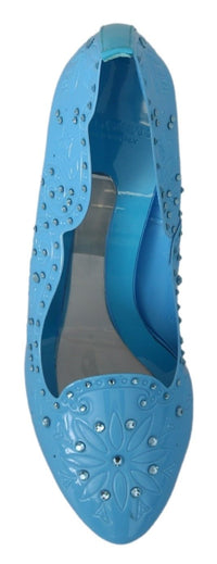 Thumbnail for Crystal Embellished Blue Cinderella Pumps