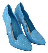 Thumbnail for Crystal Embellished Blue Cinderella Pumps