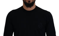 Thumbnail for Black Virgin Wool Crewneck Pullover  Sweater