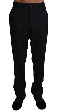 Thumbnail for Elegant Black Formal Wool Blend Trousers