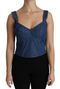 Thumbnail for Elegant Sleeveless Bustier Top in Blue