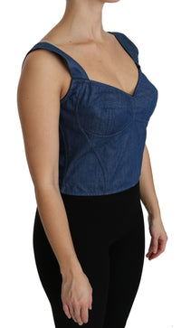 Thumbnail for Elegant Sleeveless Bustier Top in Blue